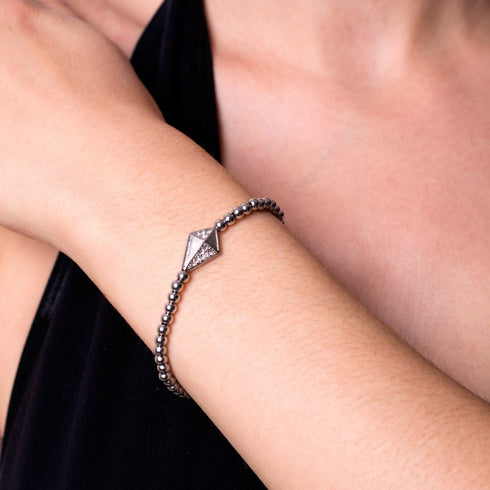 Cerf-volant | Argent | Bracelet à breloques en cristal